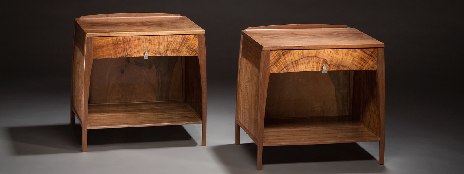 Custom handmade night stands created by furniture master John Cameron